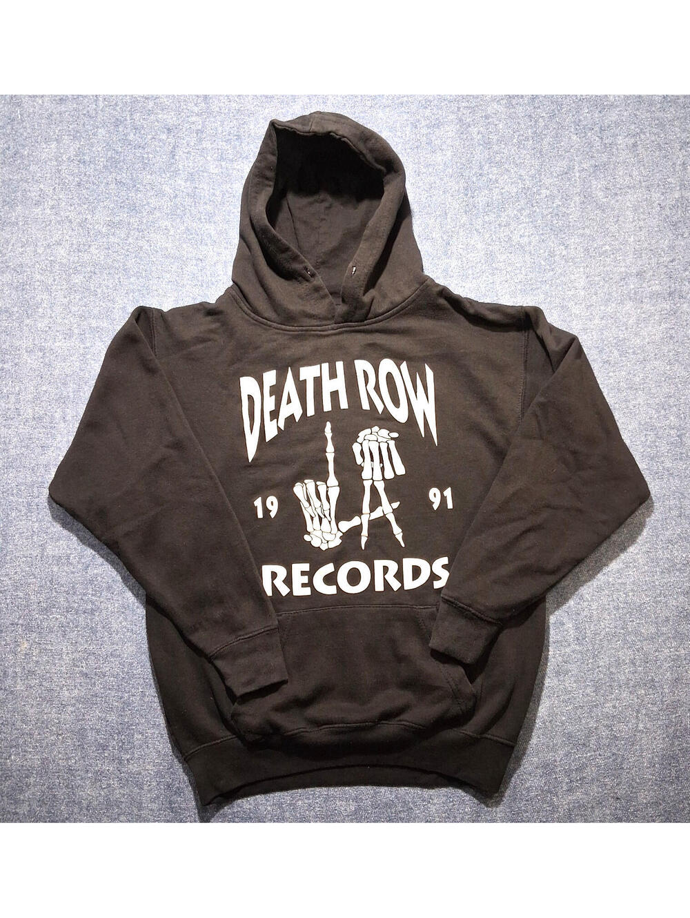 VTG Death Row Records Small Black LA 1991 Hoodie Sweatshirt (read description)
